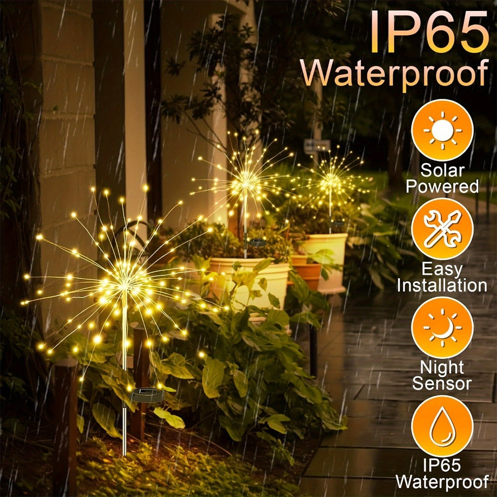Solar Fireworks Lights Outdoor ¨C 60 to 420 LED Solar Garden Fairy Lights with 8 Modes, Waterproof Copper Wire Sparkler Lights for Garden, Patio, Yard, Pathway & Holiday Decoration