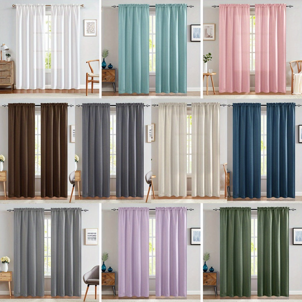 Blackout Curtains 80% Light Blocking ¨C 2 Panels Thermal Insulated Linen Textured Rod Pocket Window Drapes for Bedroom, Living Room & Kitchen Privacy