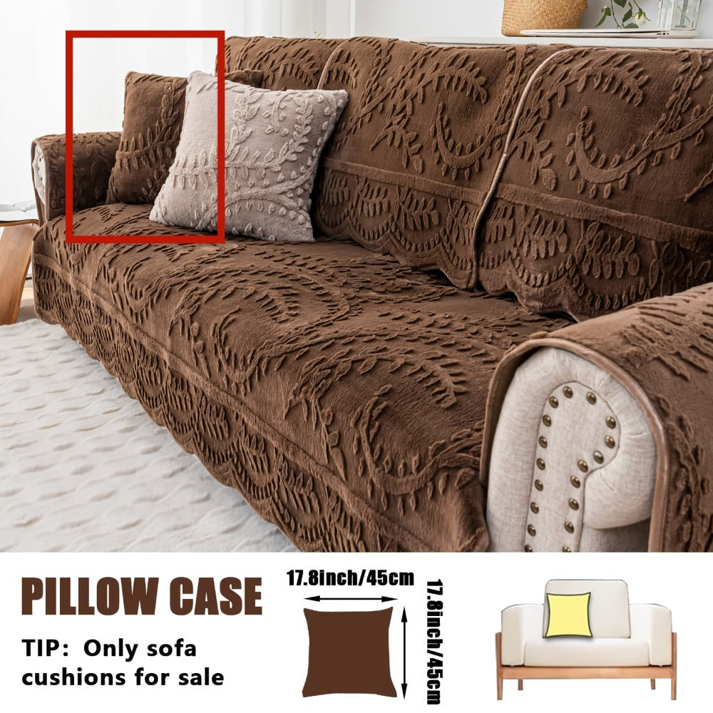 Faux Rabbit Fur Sofa Cover Thickened Quilted Plush Warm Non-Slip Machine Washable Pet Friendly Breathable Sofa Cushion for Living Room Bedroom Office - 2 3 Seater Large