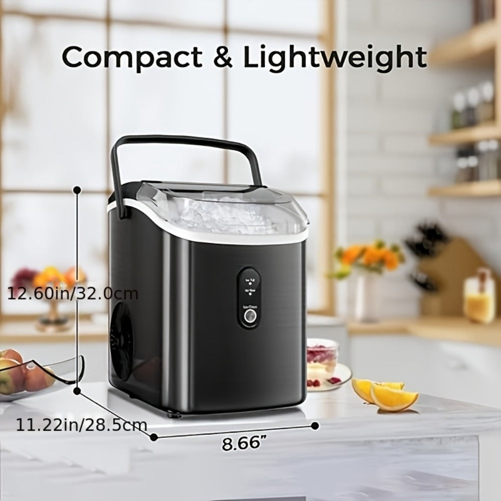 Stainless Steel Ice Maker Countertop ¨C 35 Lbs Soft Chewable Nugget Ice or 26 Lbs Bullet Ice, Pebble Portable Ice Machine for Home, Kitchen, Office, Party, RV & Camping