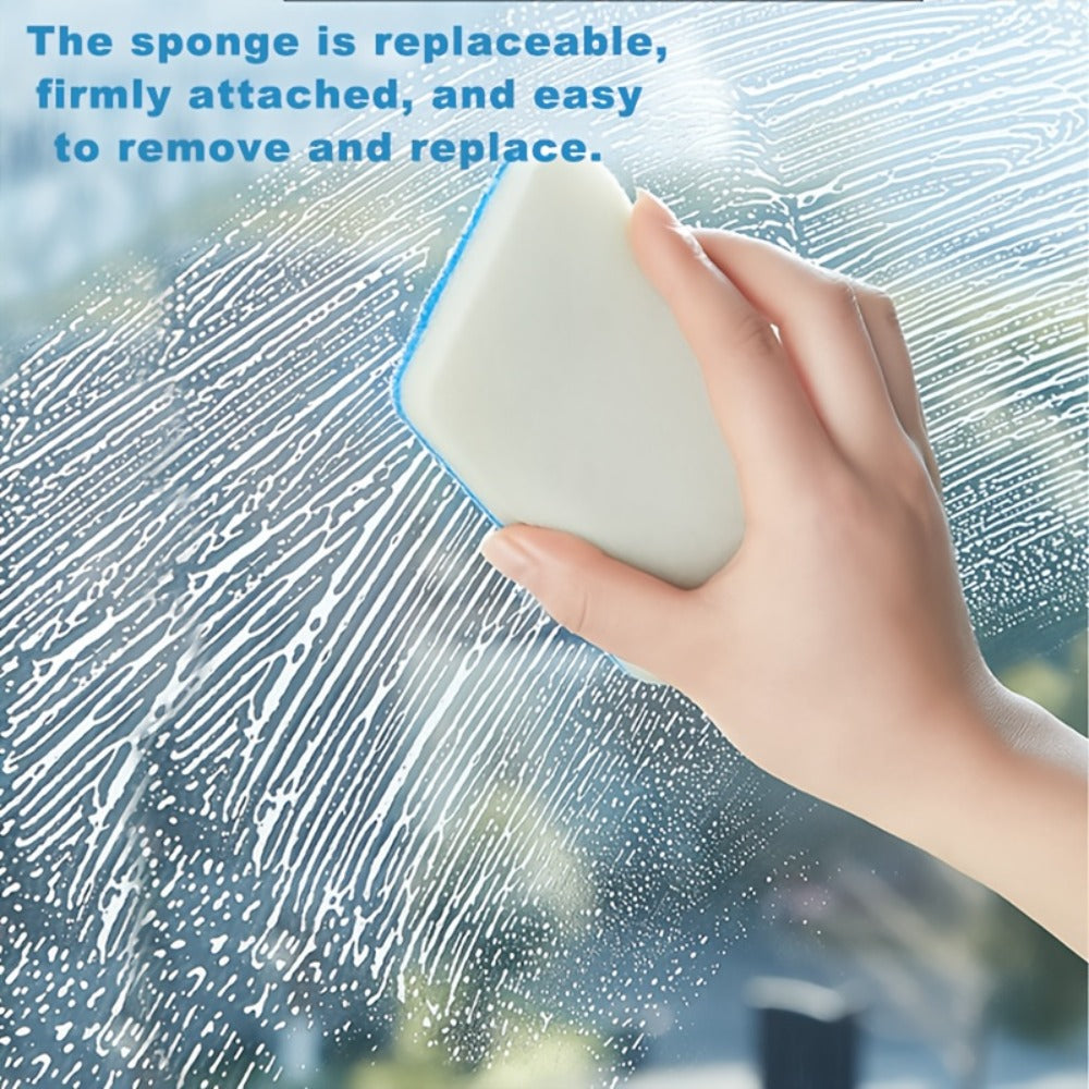 Long Handle Sponge Brush Set with Replaceable Heads for Kitchen Bathroom Tile Bathtub Cleaning ¨C 1 Handle + 6/10/15 Brush Heads, Thickened Durable Scrubber