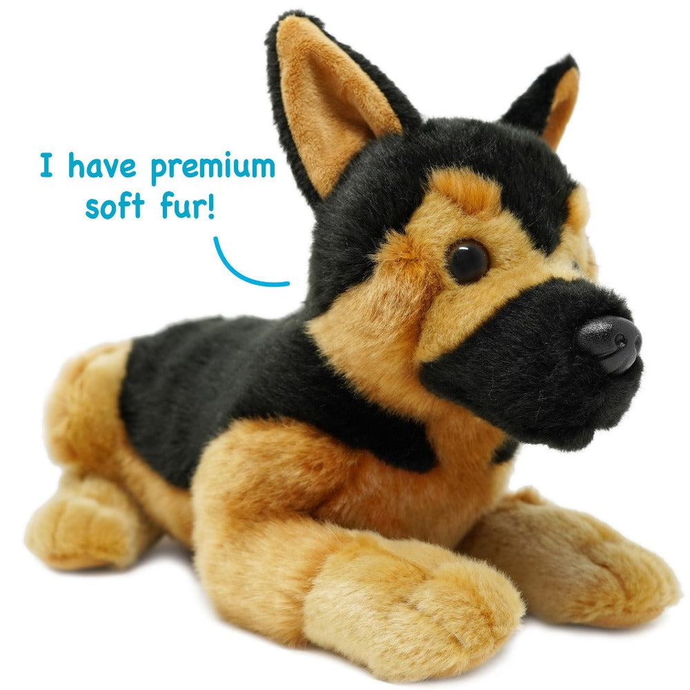 German Shepherd Stuffed Animal 15 Inch Plush Toy - Realistic Soft Dog Plushie Gift for Kids, Gretchen The German Shepherd by Viahart