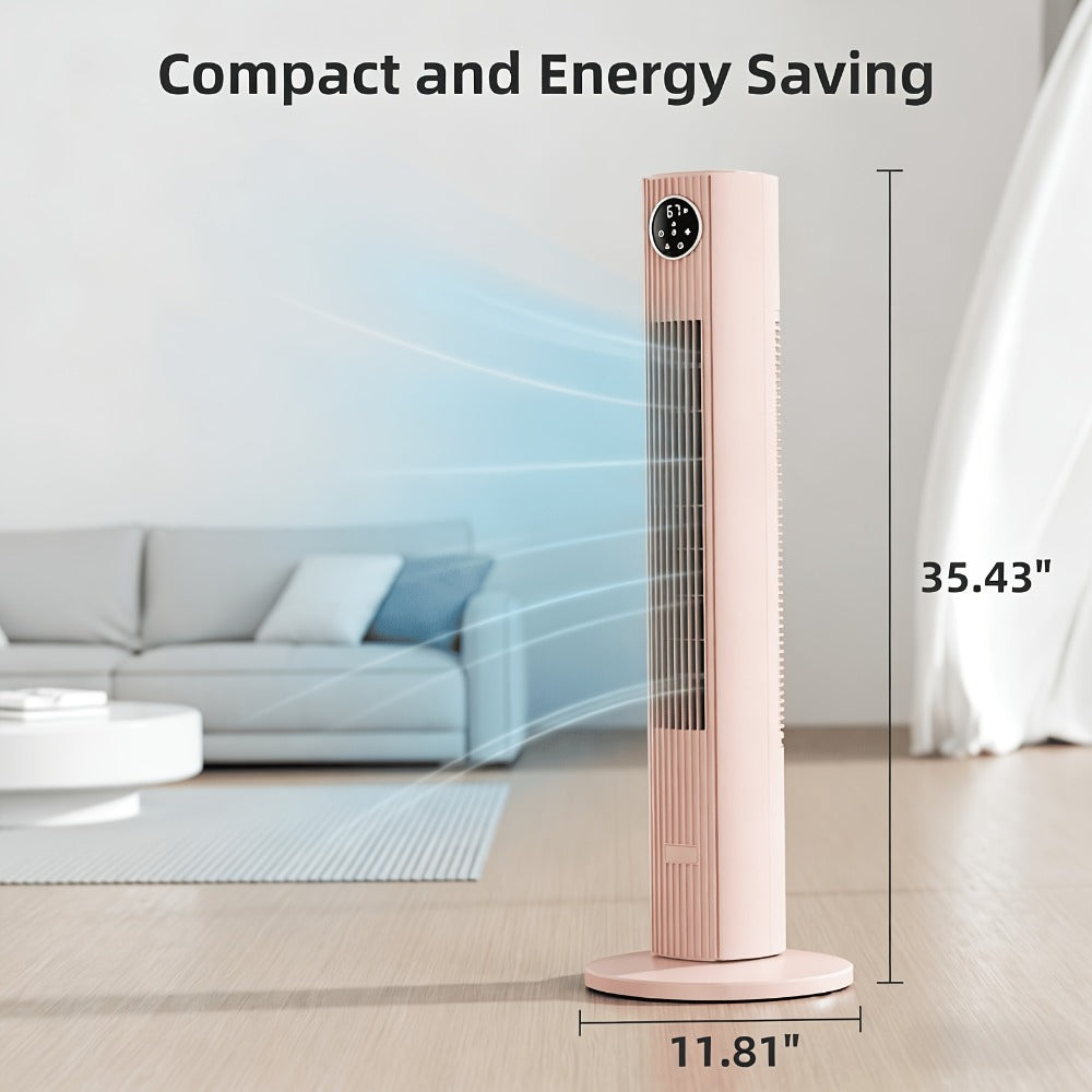 Tower Fan 35-Inch Bladeless 85¡ã Oscillating Standing Floor Fan 3-Speed Quiet Cooling with 12H Timer for Bedroom Office Living Room Home