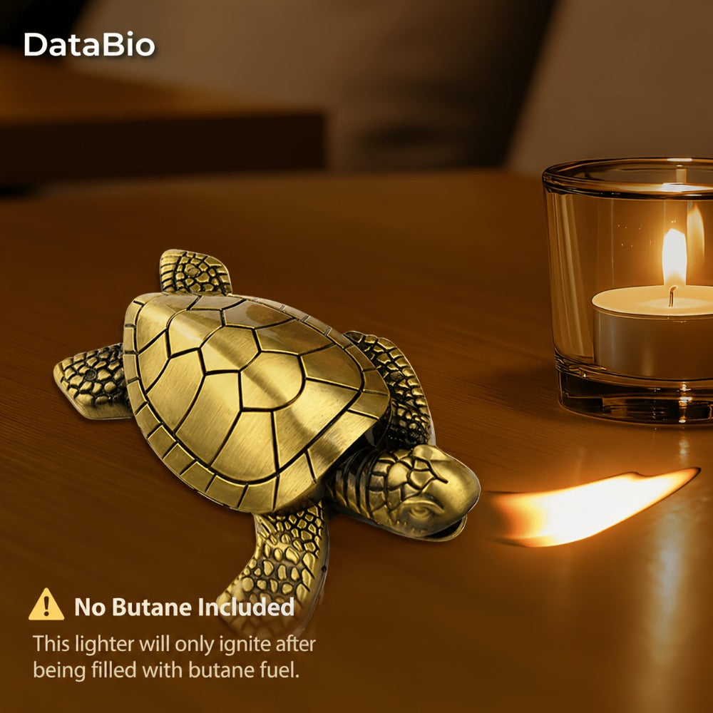 Turtle Lighter Refillable Soft Flame - Creative Novelty Butane Lighter with Adjustable Flame, Aluminum Alloy Shell, Desktop Portable Design, Cool Gift for Men, Birthday Holiday Gift, Golden & Bronze