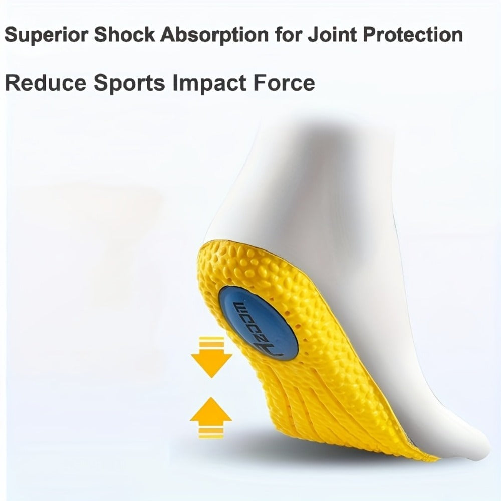 PU Insoles Shock Absorbing 2 Pairs - Full-Length Polyurethane Shoe Inserts with Arch Support, Breathable Moisture-Wicking Odor-Resistant, Knee Protection Heel Pad for Men & Women EU35-46