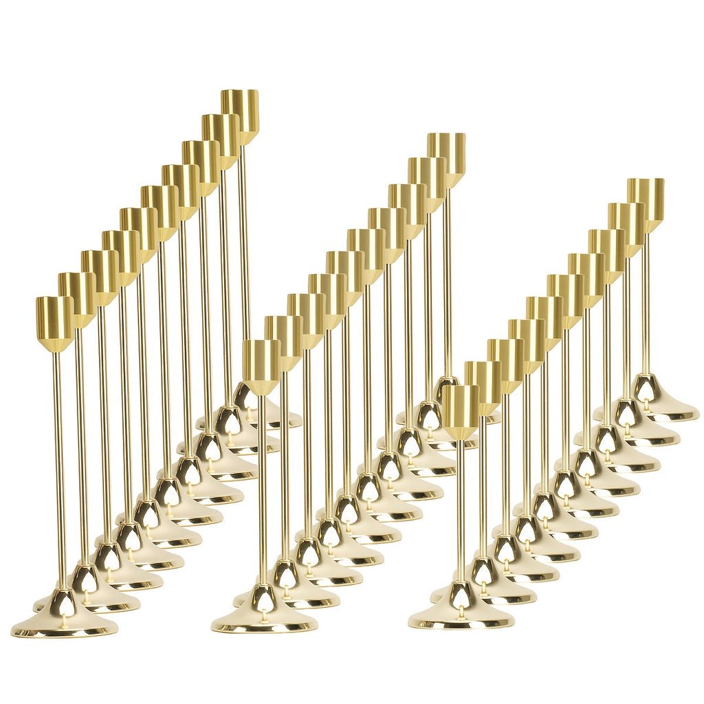 Metal Cone Candle Holders 30-Pack ¨C Elegant Taper Candle Holder Set for Christmas, Halloween, Weddings & Parties ¨C Polished Finish Tabletop Decor for Home, Hotel & Events