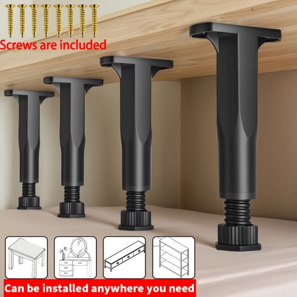 Adjustable Furniture Legs Heavy Duty Bed Frame Support 4-Pack ¨C Durable Plastic Feet Pads with Enhanced Grip Base for Bed Sofa Dresser, Height 5.31¡±-11.02¡±