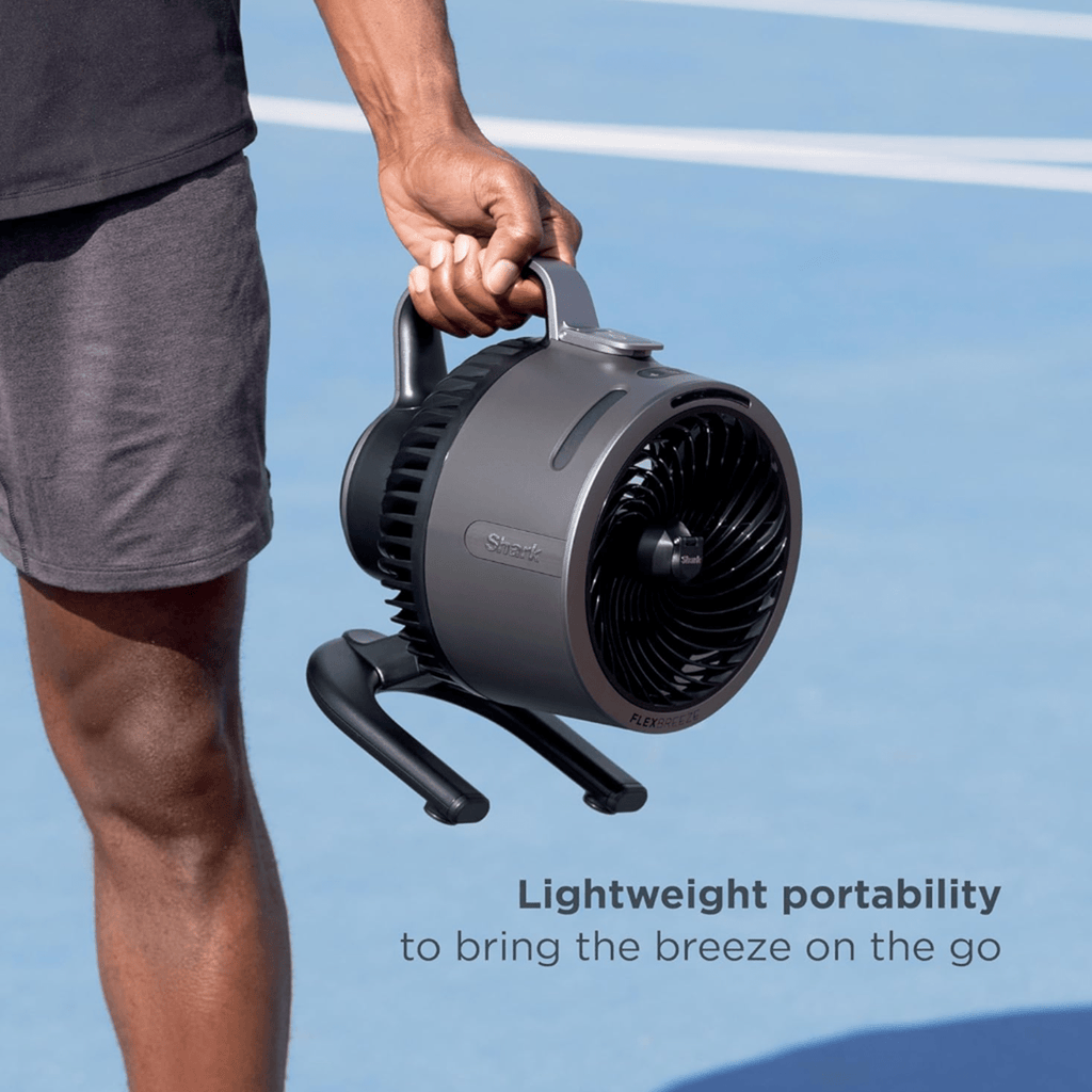 Shark FlexBreeze HydroGo Pro Portable Misting Fan - Indoor Outdoor Evaporative Mist, 5 Speeds + BreezeBoost, Corded & Cordless, 29Hr Battery, 70ft Coverage, Oscillating, Sky Color - Refurbished