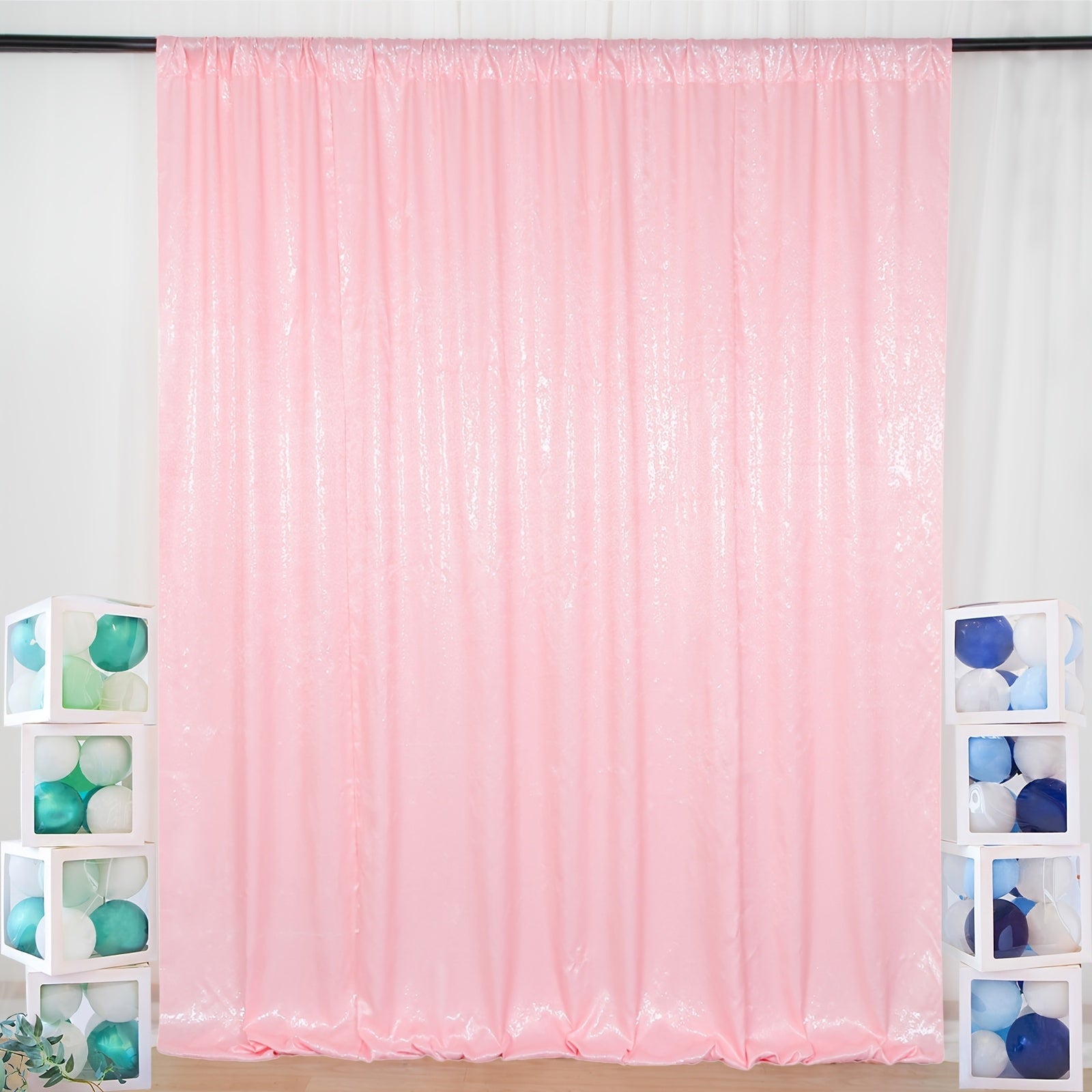 Sequin Backdrop Curtain for Party Wedding - 4x8ft Shimmering Glitter Curtain for Birthday Photo Booth Stage Decoration, Easy Hang, Multi-Color