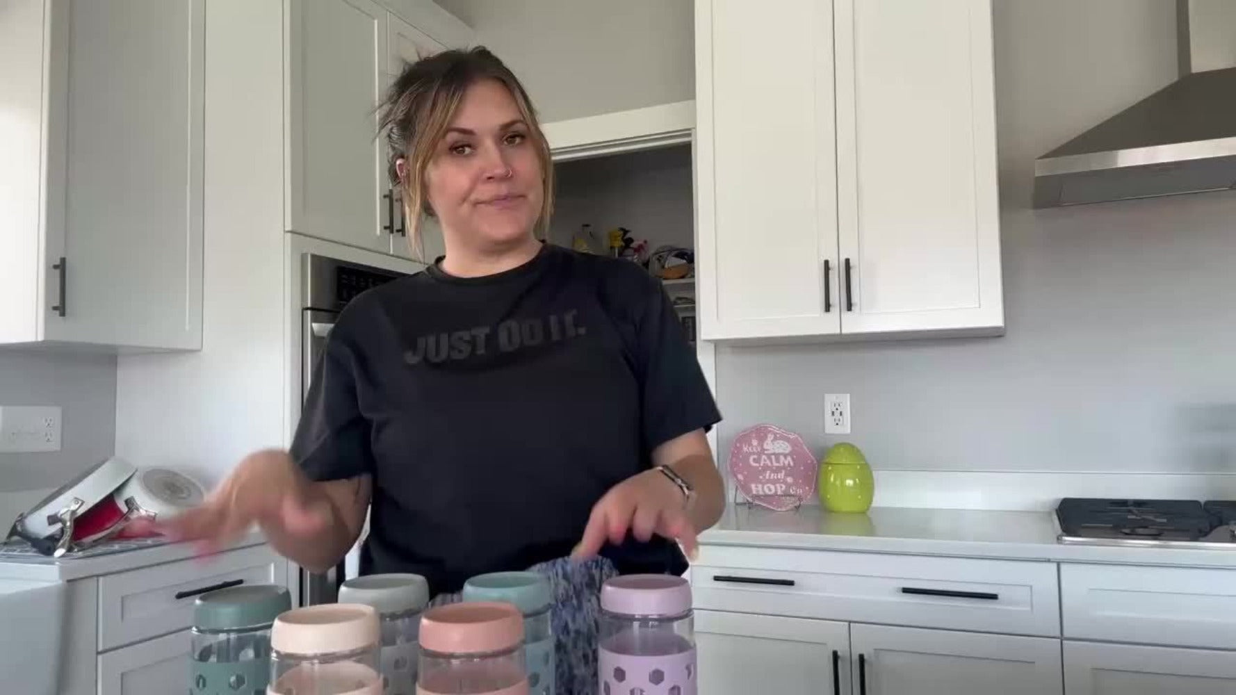 Glass Airtight Jars 6 Pack 16oz - Moisture Proof Food Storage Containers with Screw Top Lids and Silicone Sleeves for Tea Grains Nuts Snacks and Yogurt, Clear Round Glass Canisters for Kitchen Pantry Counter Organization