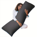 Body Pillow for Adults Full Body Pillow Firm Long Sleeping Pillow for Back Stomach Side Sleeper Bed Pillow Support Pregnancy Pillow Grey Pink