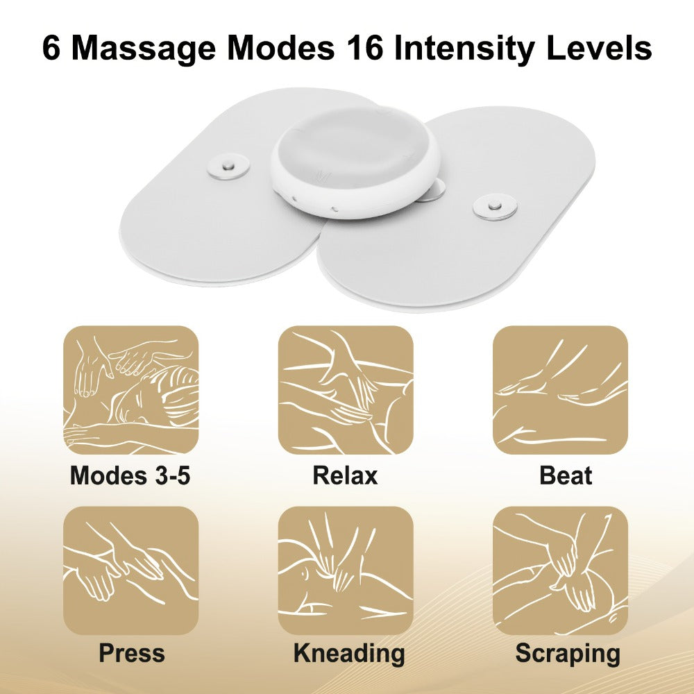 TENS EMS Muscle Stimulator Cordless Rechargeable ¨C 6 Modes 16 Intensity Levels, Wireless Pain Relief Device for Back, Neck, Shoulder & Leg, Portable Full Body Therapy Massager with Charging Case