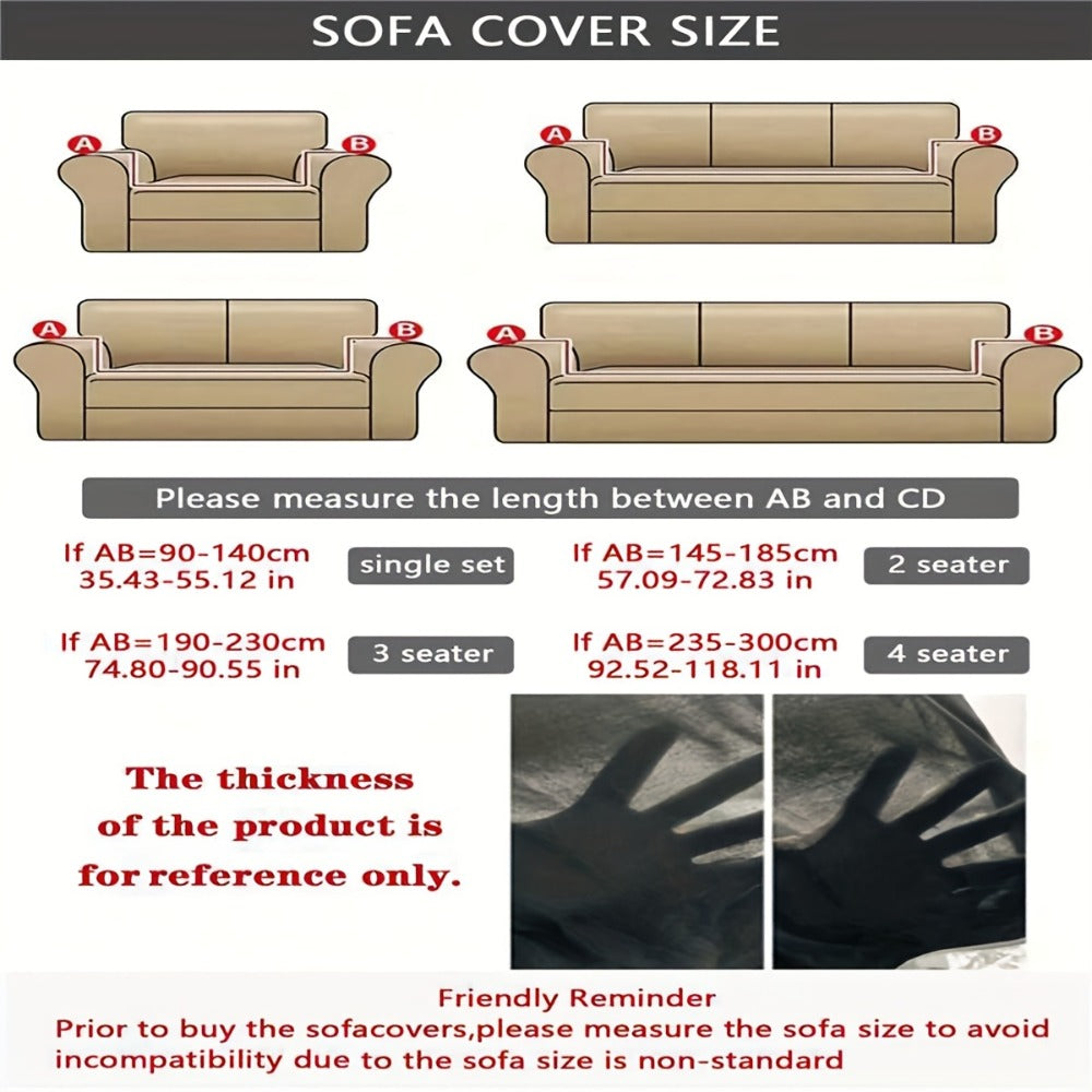 Printed Elastic Skirt Sofa Cover Modern Hem Design Stretch Sofa Slipcover Protective Furniture Cover for Living Room Single 2 3 4 Seater Machine Washable