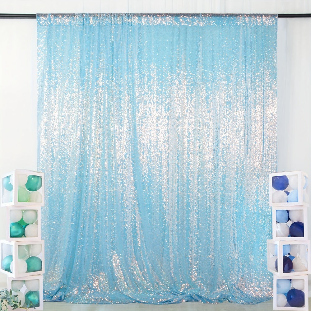 Sequin Backdrop Curtain for Party Wedding - 4x8ft Shimmering Glitter Curtain for Birthday Photo Booth Stage Decoration, Easy Hang, Multi-Color
