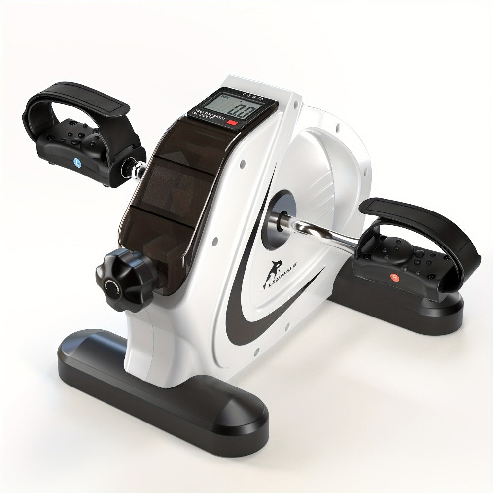 Portable Elliptical Trainer Mini Exercise Bike Under Desk Pedal Exerciser LCD Display 8 Resistance Levels Silent 350lb Capacity Arm Leg Training for Home Office Seniors