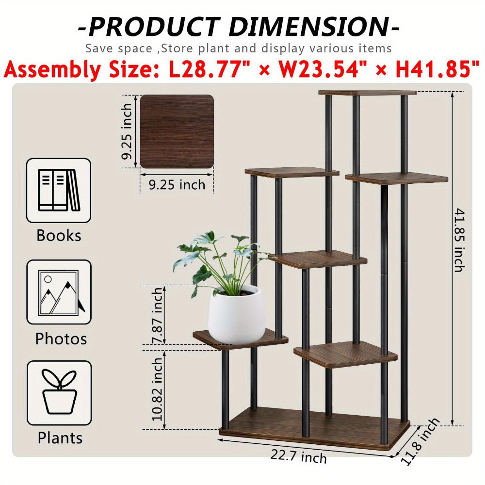 Plant Stand Indoor Multi Tier Corner Metal Flower Stand Tall Plant Shelf for Living Room Bedroom Patio Garden Balcony 5 Tier 7 Tier 9 Tier Black White Black Oak Utility Rack