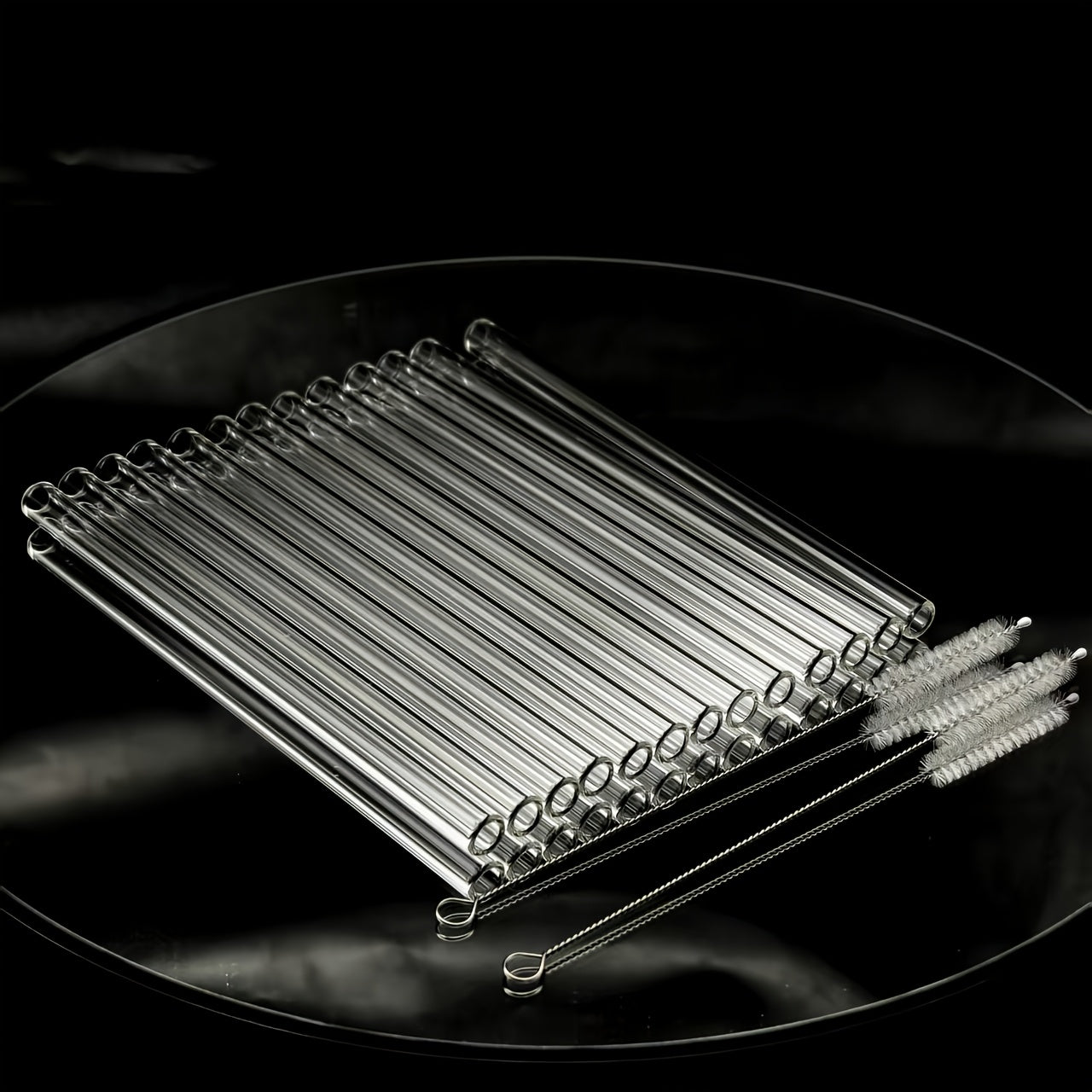 Glass Straws Reusable 12 Pack with Cleaning Brushes - Borosilicate Glass Drinking Straws 6 or 8 Inch, Clear & Colorful, Thick 12mm, Dishwasher Safe for Smoothies, Juice, Coffee & Cocktails