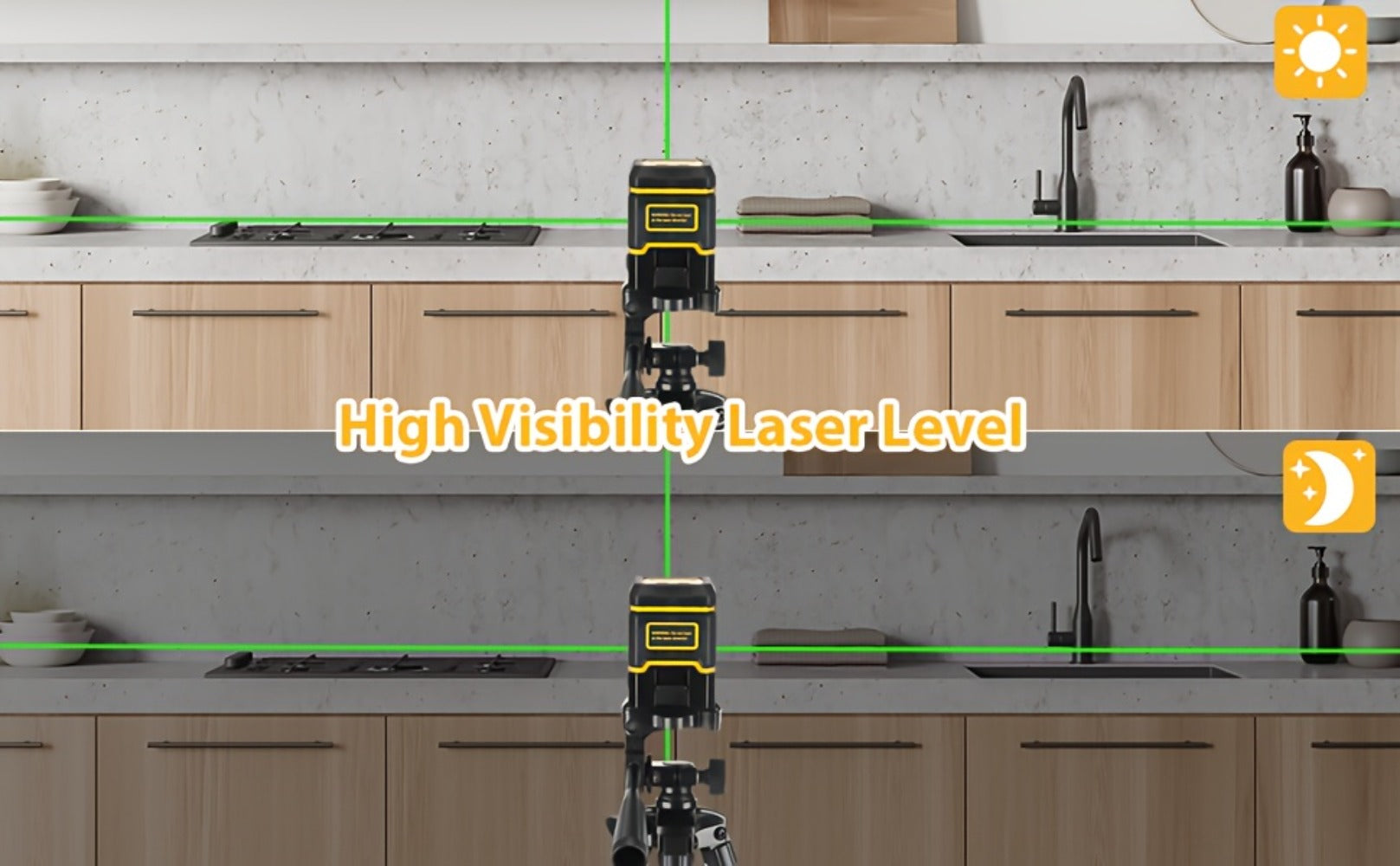 Green Laser Level Self-Leveling with Tripod ¨C Horizontal & Vertical Cross Line Laser for Construction, Tiling, Home Renovation & Interior Decoration