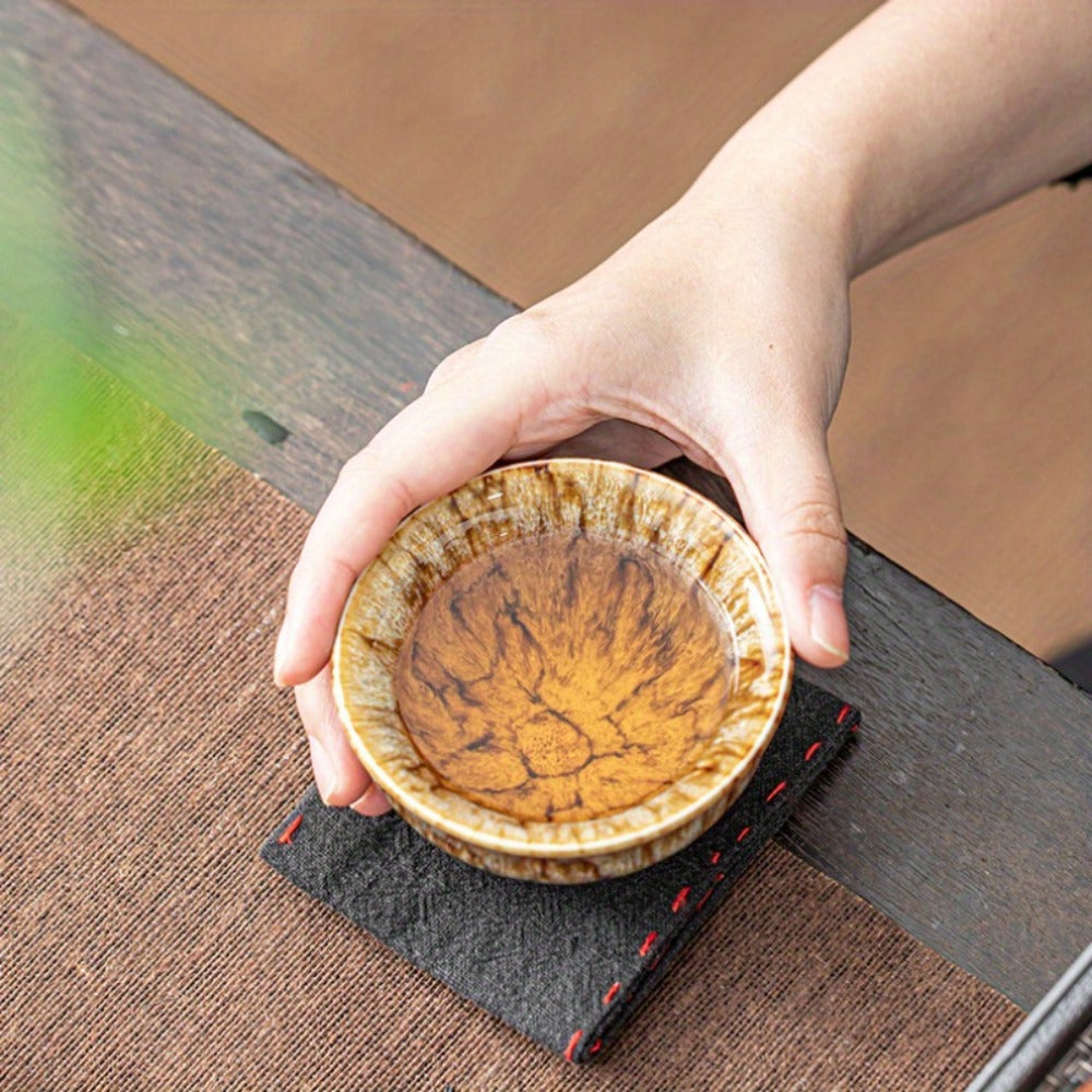 Jianzhan Ceramic Tea Cups Set of 5 ¨C Handmade Kiln-Changed Glazed Kung Fu Teacups, Traditional Chinese Porcelain, Unique Gift for Home Office Business