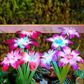 Solar Garden Lights Blooming Lily Flower | 7 Color Changing LED | Waterproof Outdoor Solar Stake Lights | Yard Patio Pathway Gravestone Decor | 2 4 12 Pack Solar Flower Lights
