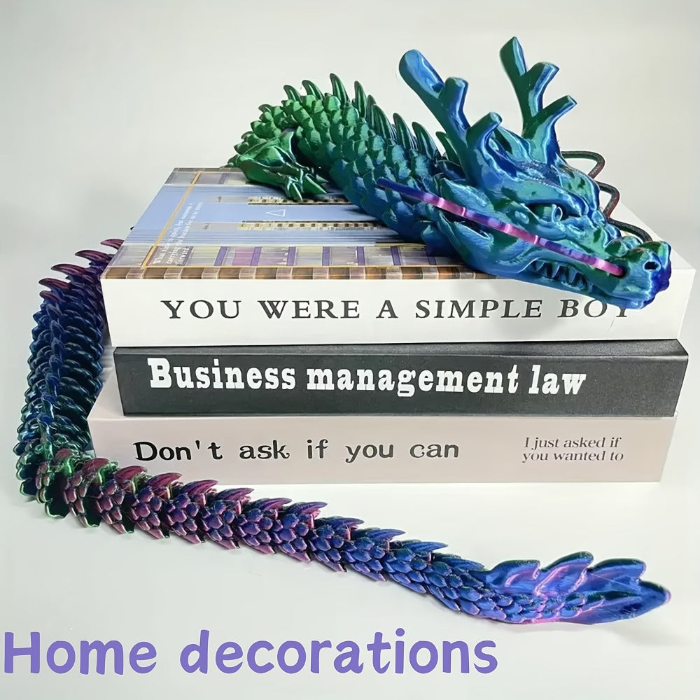 3D Printed Articulated Dragon Figurine 35.4¡± Giant Poseable Chinese Dragon Collectible Sculpture | Flexible Joints Fantasy Desk Decor for Home Office Car | Unique Gift for Dragon Collectors Mom Dad