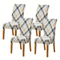 Dining Chair Covers Slipcovers Set of 4 or 6 - Spandex Stretch Milk Velvet Removable Washable Parsons Chair Protector | Anti-Slip Elastic Band | Multiple Prints | Kitchen Dining Room Hotel Ceremony