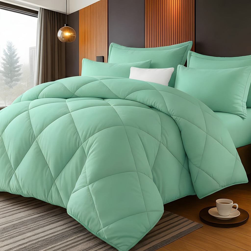 Comforter Set 2/3 Piece - Diamond Grid Quilted Down Alternative Comforter with Pillowcases, Soft Microfiber Breathable All Season Bedding Set, Twin Queen King, Multiple Colors