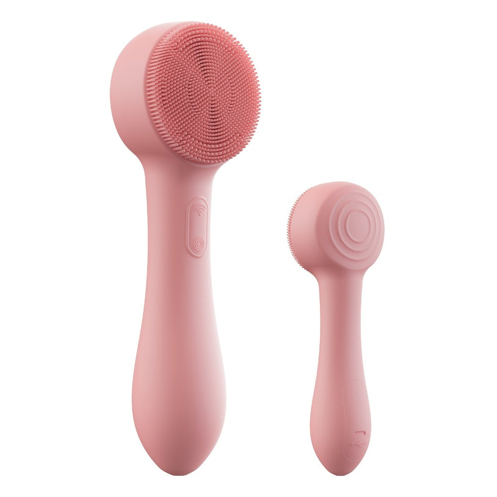 Silicone Facial Cleansing Brush Electric Face Scrubber 12000 Vibrations IPX7 Waterproof USB Rechargeable Heat Massage Deep Pore Cleansing Exfoliator for Sensitive Skin Blue Black Rose Red Pink