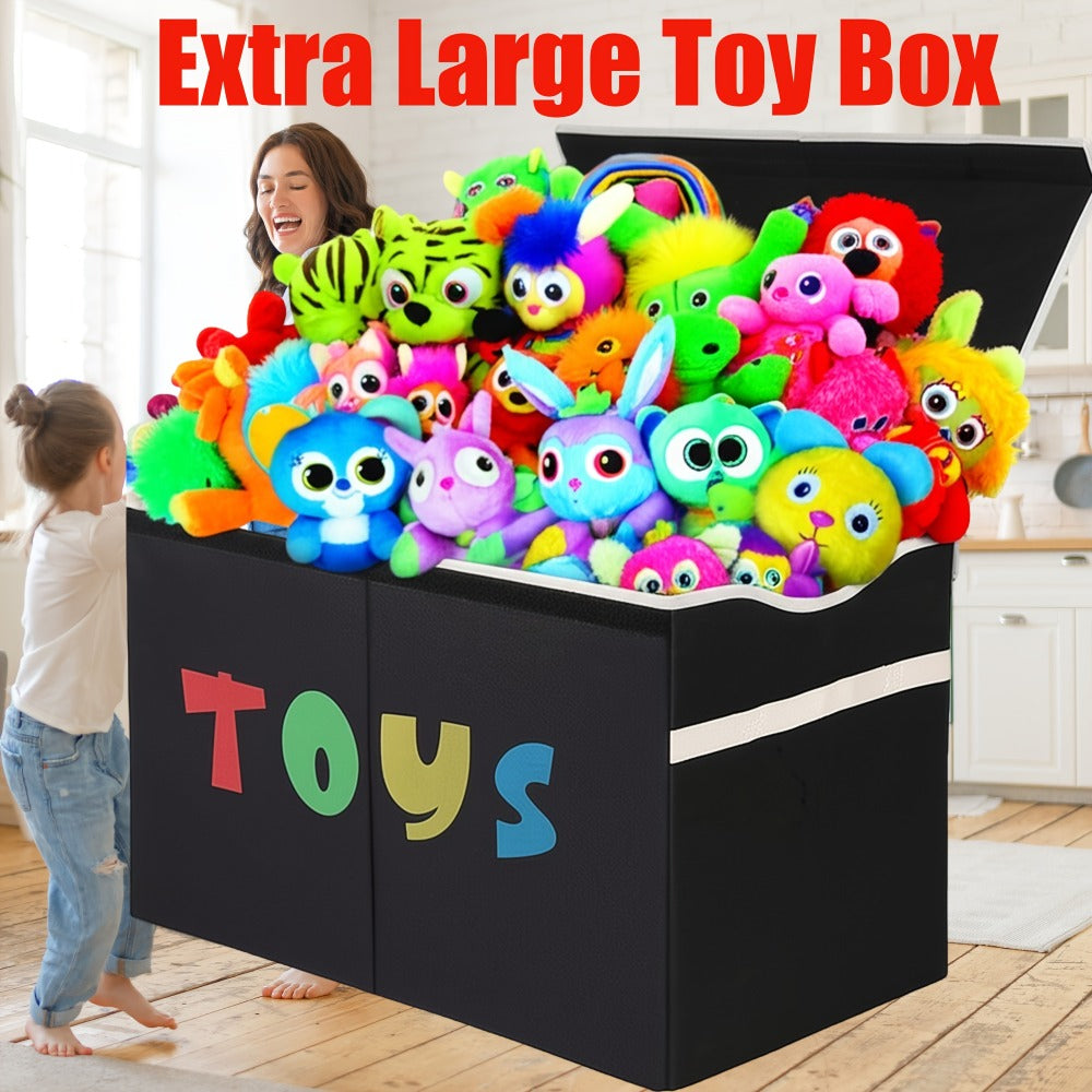 Extra Large Collapsible Kids Storage Chest with Lid ¨C 31.7 Gal Toy Box Organizer Bins for Boys Girls Bedroom Nursery Living Room