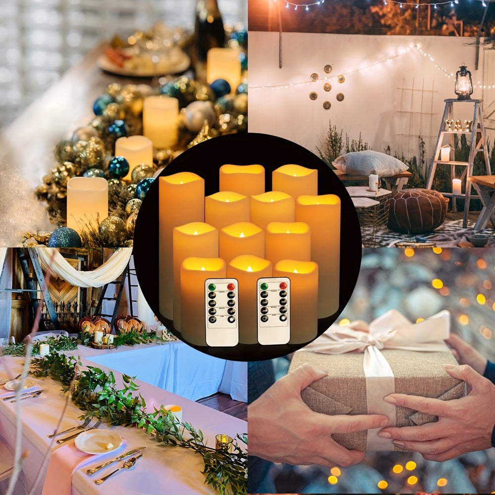 Flameless LED Candles 24pcs with 4 Remote Controls Timer Waterproof IP44 Battery Operated 4 5 6 Inch Warm White for Wedding Halloween Home Decor Indoor Outdoor