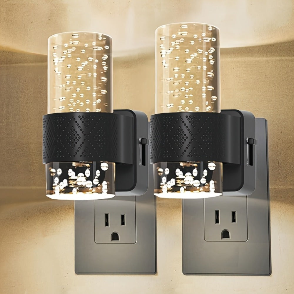 LED Night Light Plug In Wall, Dimmable 3000K Warm White Night Lights with Auto Light Sensor, Adjustable Brightness Modern Plug-In Night Light for Hallway Bedroom Bathroom Kids Room, 2 Pack