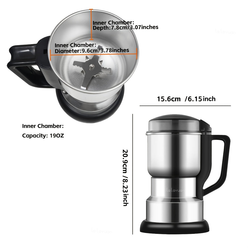 Coffee Bean Grinder 300W 8-Blade Stainless Steel 400g 14oz Large Capacity Up to 36 Cups 10-Second Fast Grinding Spice Grain Nut Dry Food Processor One-Touch Button