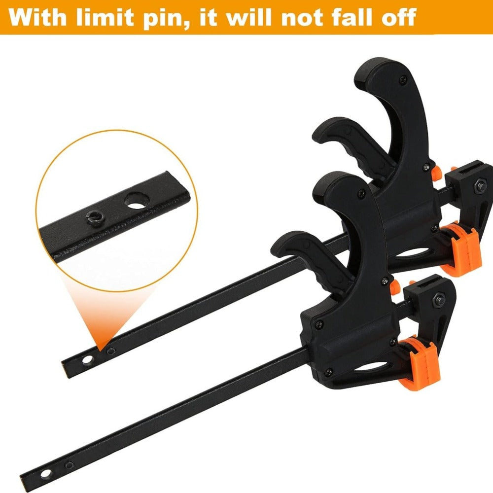 F Clamp Woodworking Quick Clamp Set Ratcheting Bar Clamp with Trigger Handle for Wood Glue DIY Projects