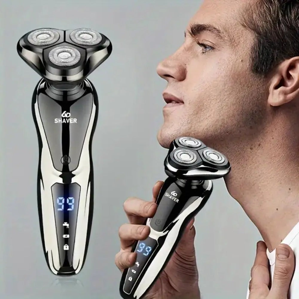 Cordless Foil Electric Shaver for Men 3D Floating Head LED Display Rechargeable Wet Dry Razor Close Shave Beard Trimmer Valentine's Day Gift