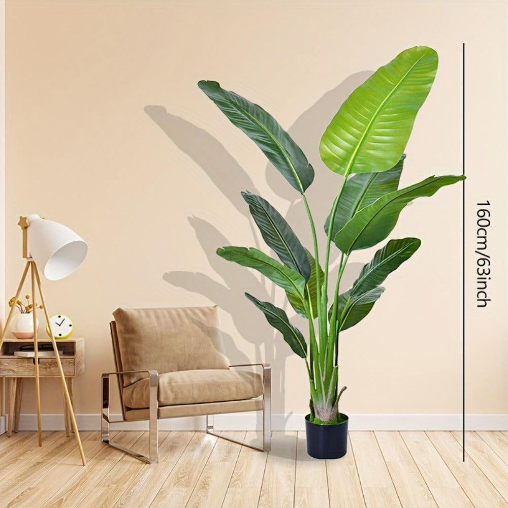 Artificial Bird of Paradise Plant Large Fake Indoor Tree - Realistic Faux Tropical Plant in Pot, Maintenance Free, 63 or 71 Inch Tall for Living Room, Office, Bedroom & Outdoor Home Decor