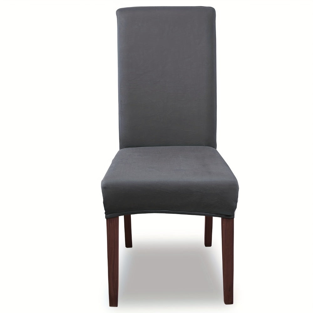Silky Fiber Elastic Dining Chair Covers Set | Stretch Milk Fiber Slipcover, All-in-One Furniture Protector for Kitchen Wedding Office Hotel Living Room, 4pcs or 6pcs, 8 Colors