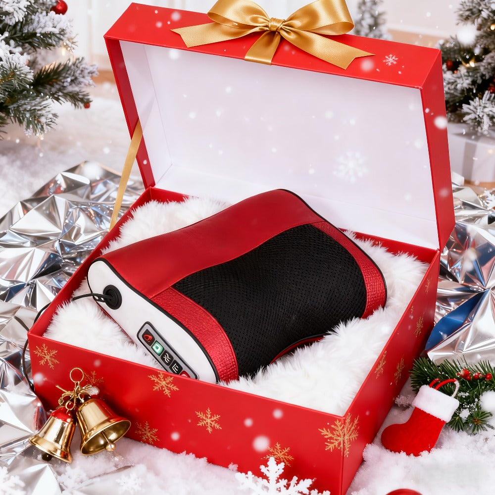 Shiatsu Neck & Back Massage Pillow ¨C Bidirectional Rotating Deep Tissue Kneading Cervical Massager for Pain Relief, Electric Massage Pillow for Neck Shoulder & Back, Gift for Mom Dad Men Women