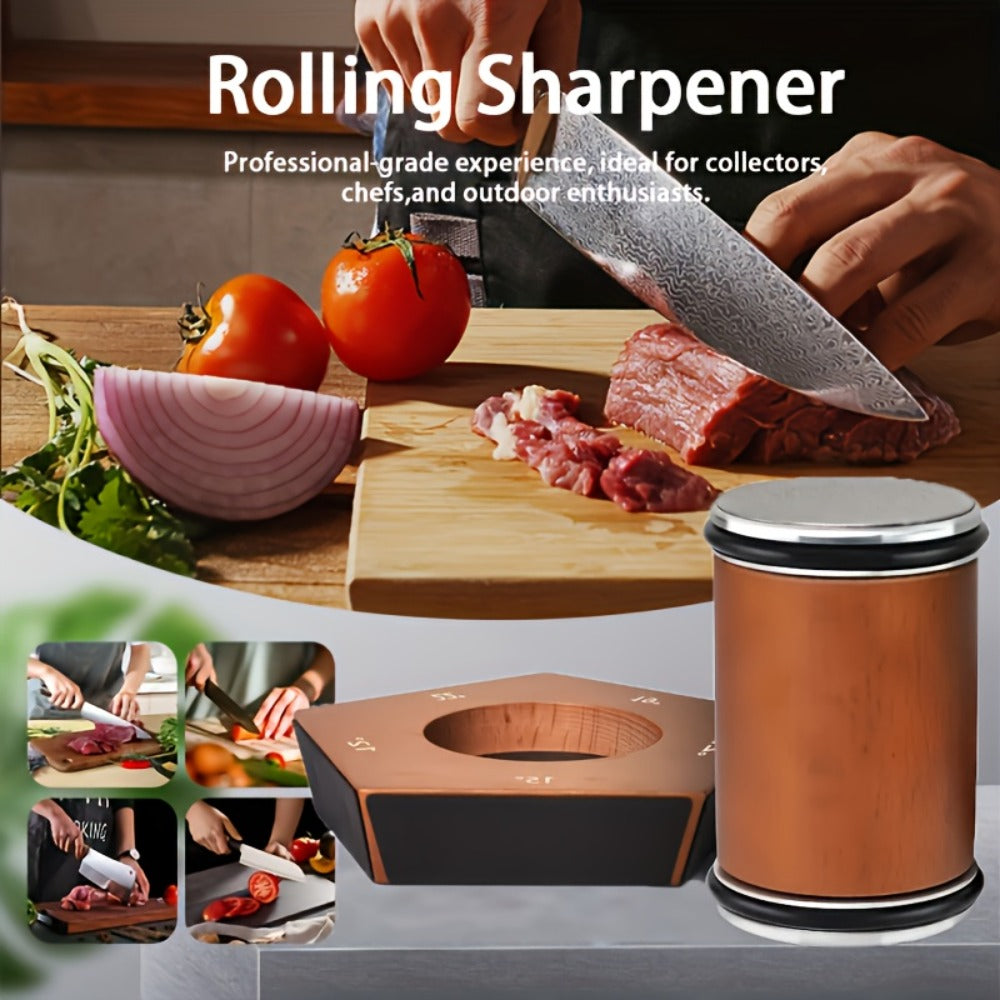 Diamond Rolling Knife Sharpener 2-Angle and 5-Sided Options for Kitchen Outdoor Knives Chef Gift Christmas Halloween Kitchen Accessories