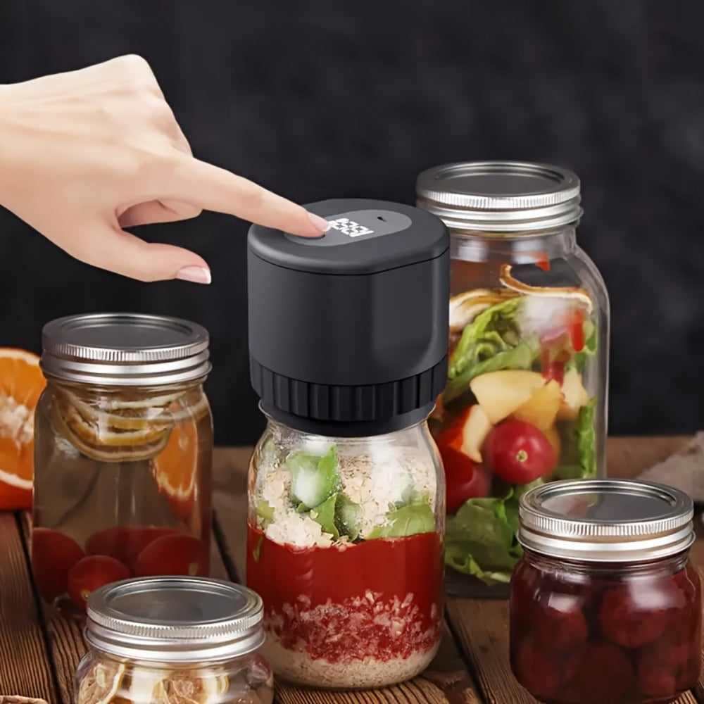 Electric Mason Jar Vacuum Sealer Kit with Sealing Lids Wide Mouth Regular Mouth Compatible Automatic Food Preservation Vacuum Sealing System
