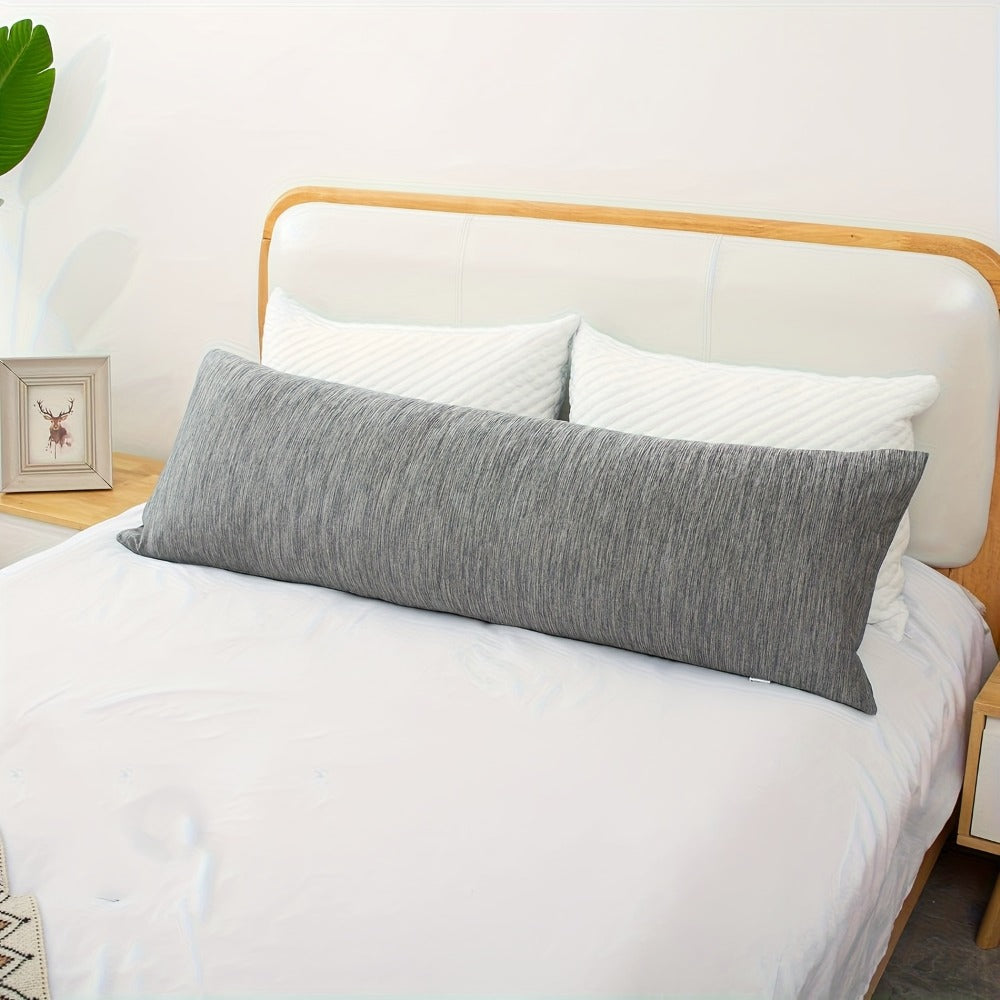 Body Pillow 20x54 Inch Cooling Memory Foam ¨C Full Body Pillow for Adults Side Sleepers, Firm Long Sleeping Pillow for Stomach Back Support, Pregnancy Pillow, Washable Cover, Grey White Pink