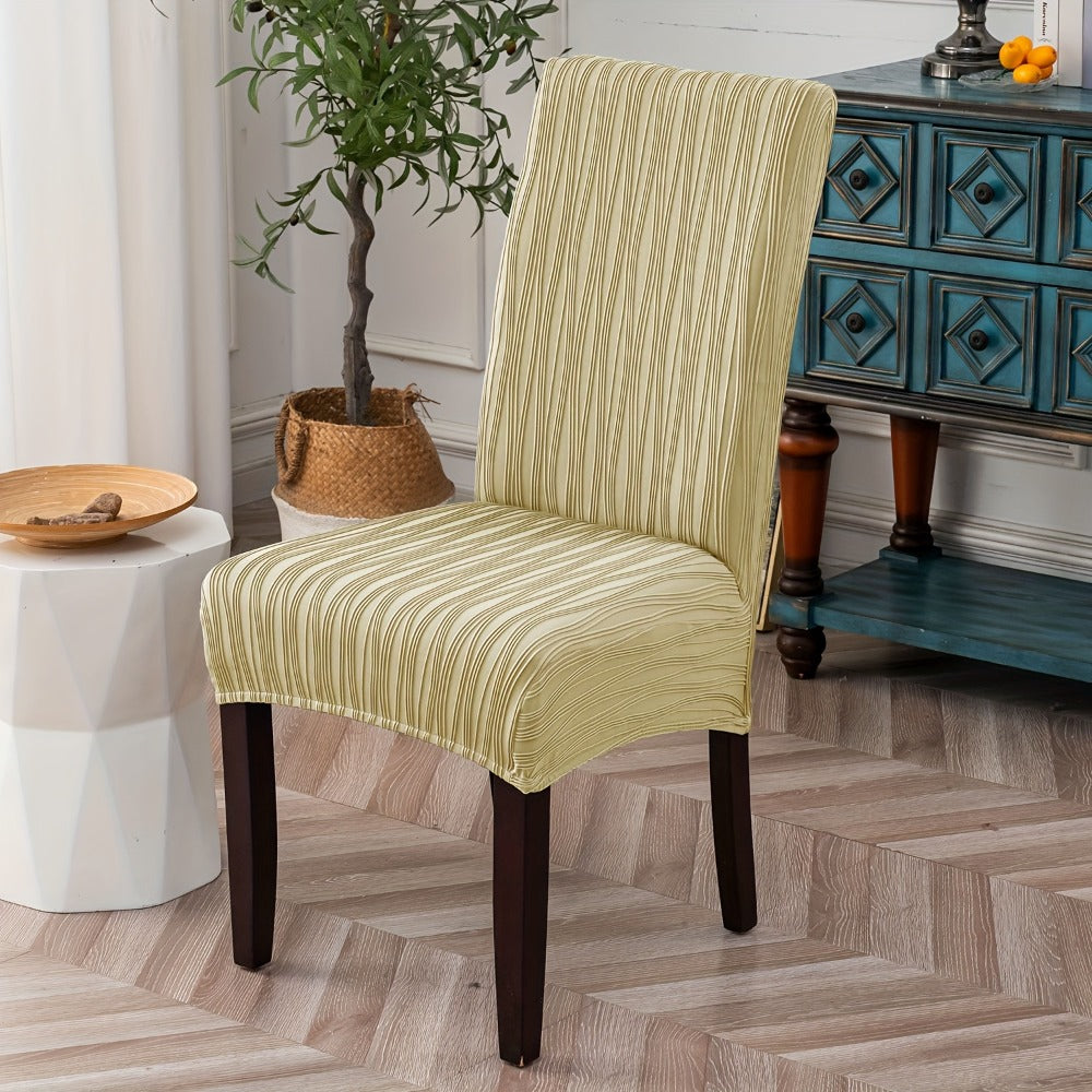 Dining Chair Covers Stretch Slipcovers Set of 4 or 6, Stain Resistant Removable Washable Chair Protector for Home Kitchen Restaurant Wedding, Spandex Jacquard Fabric, 7 Colors Available