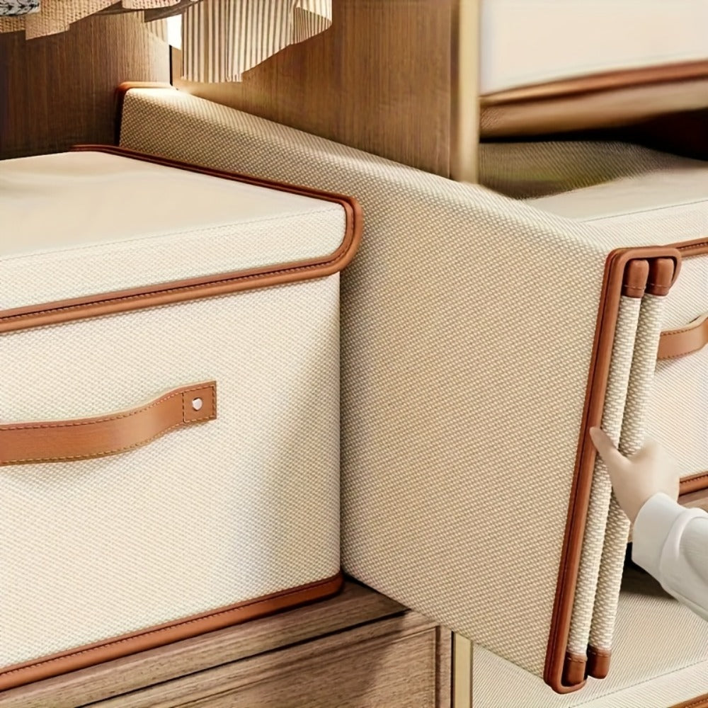 Foldable Storage Bins with Lids 2-Pack, Large Collapsible Clothes Organizer with Flip-Top Closure ¡ª Under Bed Storage for Bedroom, Closet, Dorm, Home & Travel | Multiple Sizes