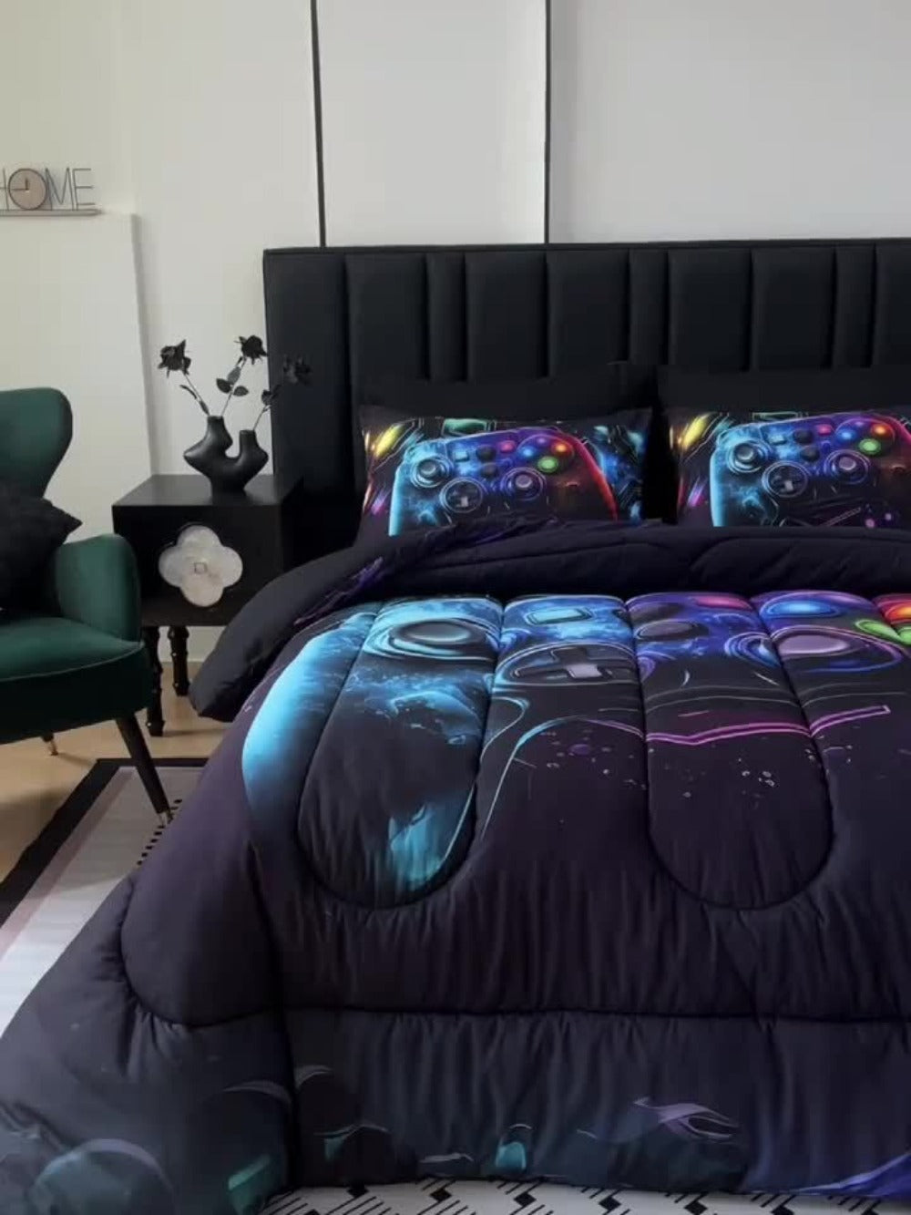 Kids Comforter Set 3 Piece Soft Breathable Quilt with 2 Pillowcases - Digital Print Bedding Set for Bedroom Dorm, Twin Full Queen King, Boys Girls Bed Set