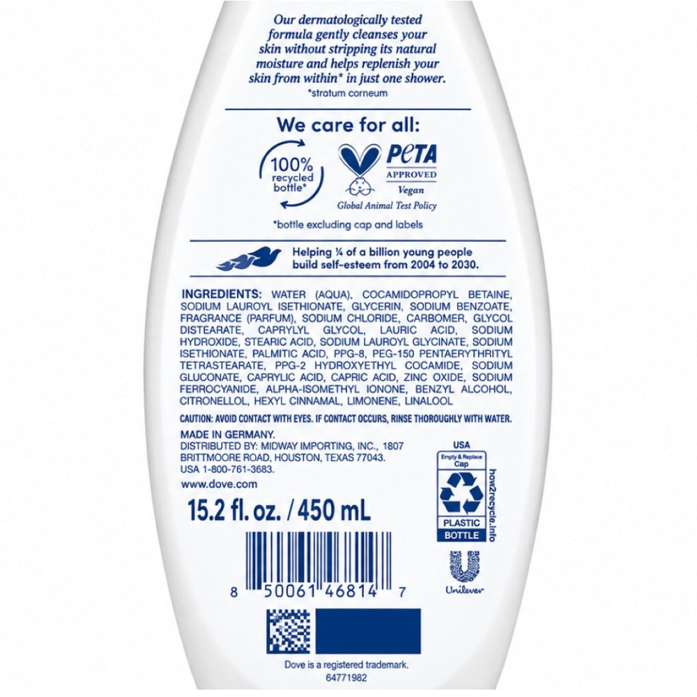 Dove Body Wash Silky Velvet 2-Pack 450ml ¨C Moisturizing Shower Gel with Silk Proteins for Soft, Smooth & Nourished Skin