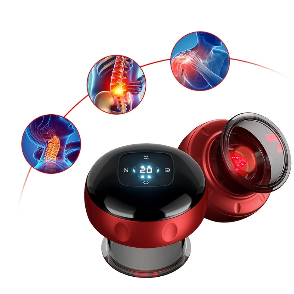 Electric Cupping Massager ¨C Portable USB Rechargeable Gua Sha Scraping & Acupressure Device for Full Body Relief | Traditional Chinese Therapy Tool for Back, Neck & Muscle Relaxation at Home