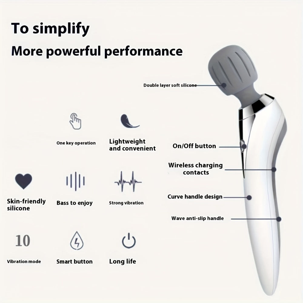 Wireless Stick Massager for Full Body ¨C Portable Rechargeable Personal Massager for Neck, Back, Shoulder, Waist & Legs, Easy to Carry Muscle Tension Relief Tool for Home Office Travel