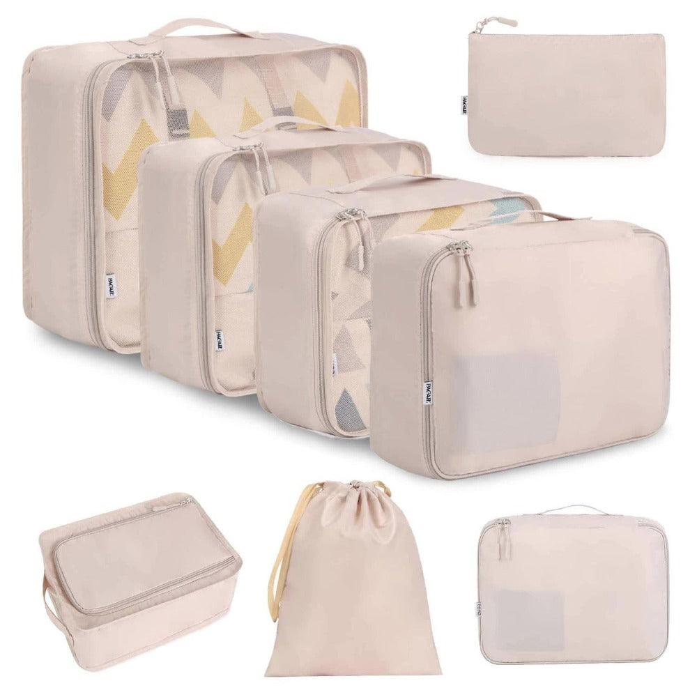 Packing Cubes for Suitcases 8PCS Set Travel Luggage Organizers Compression Bags Clothing Underwear Shoe Bag for Men Women