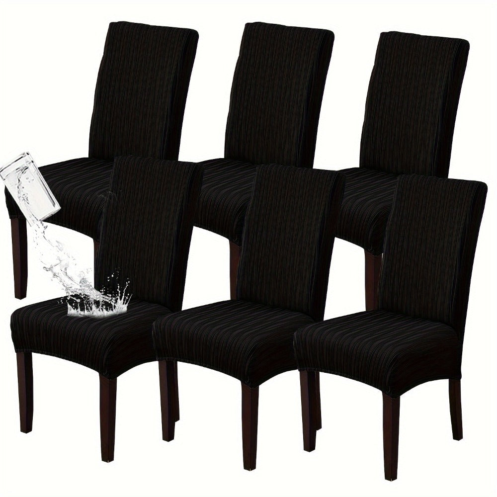 Dining Chair Covers Stretch Slipcovers Set of 4 or 6, Stain Resistant Removable Washable Chair Protector for Home Kitchen Restaurant Wedding, Spandex Jacquard Fabric, 7 Colors Available