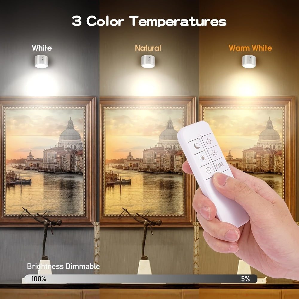 Rechargeable Wall Sconce LED Reading Light - GVTCO Magnetic 360¡ã Rotation Wall Lamp with Remote Control, 3 Color Temperatures, Dimmable, 1200mAh Battery, USB-C Charging for Bedroom, Bedside & Hallway