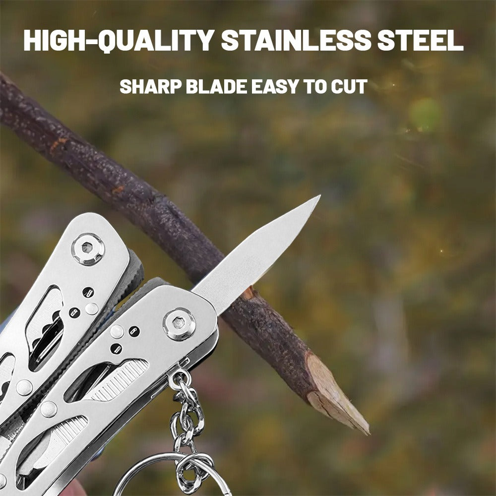 Multitool Pliers Folding Pocket, Carbon Steel Multi-Function Pliers with Wire Cutter Screwdriver & Anti-Slip Handle, Compact Multipurpose Tool for Camping, Fishing, Outdoor Survival & Home Repair